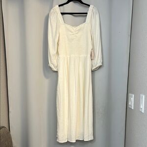 Lauren Conrad Cream Midi Dress New Medium Petite
